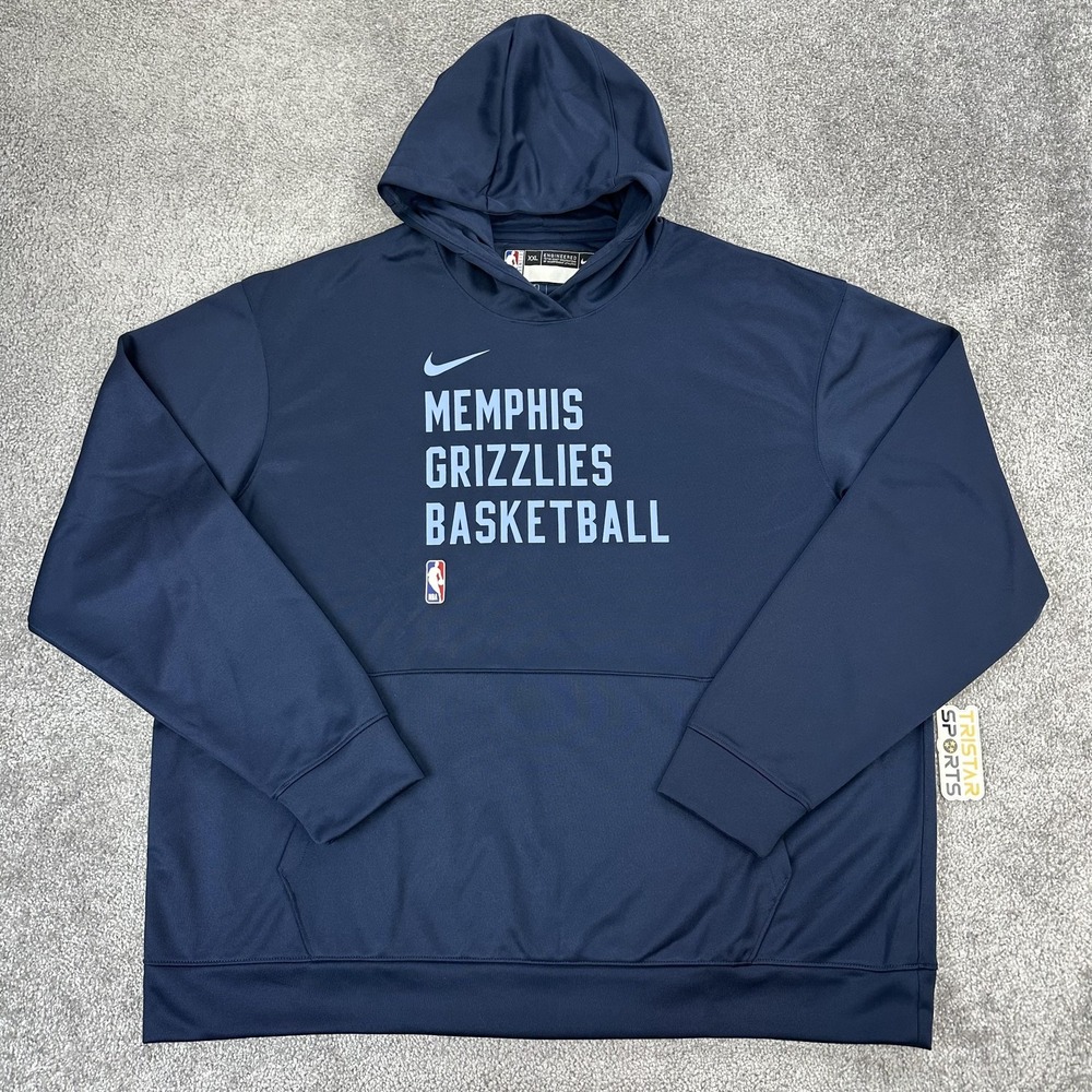 Memphis Grizzlies Hoodie Mens XXL 2XL Tall Navy NBA Basketball Nike Dri Fit